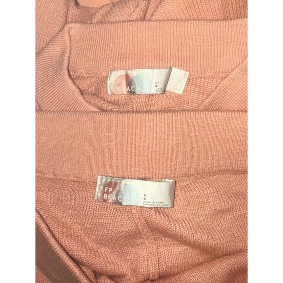 2 Piece Free People Beach Lounge Cozy Cotton Blend Sweater and Shorts Set L - Picture 7 of 8